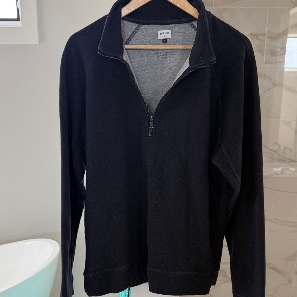 Men's Black Half-Zip Sweater